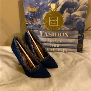 Denim heels